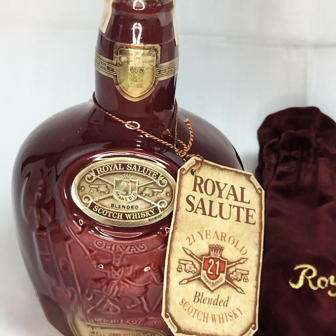 ★古酒★希少！スコッチウイスキー/ロイヤルサルート21年 赤陶器ボトル箱付