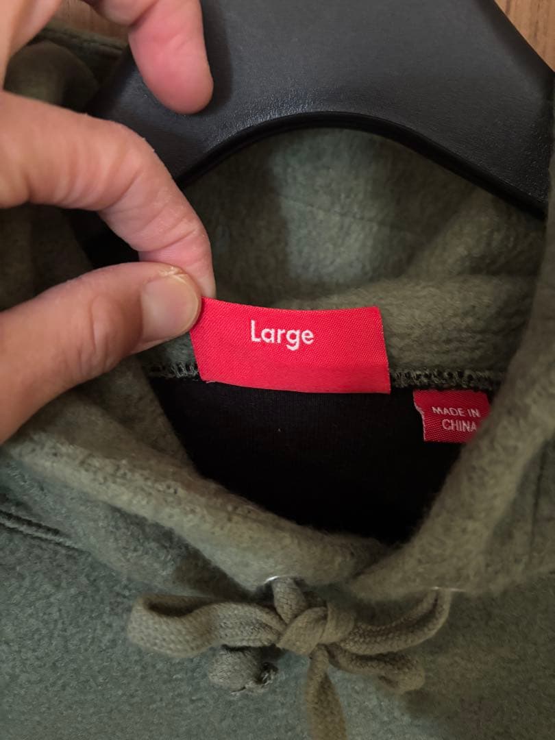 Supreme ボックスロゴ　インサイドアウトパーカー オリーブグリーン　L