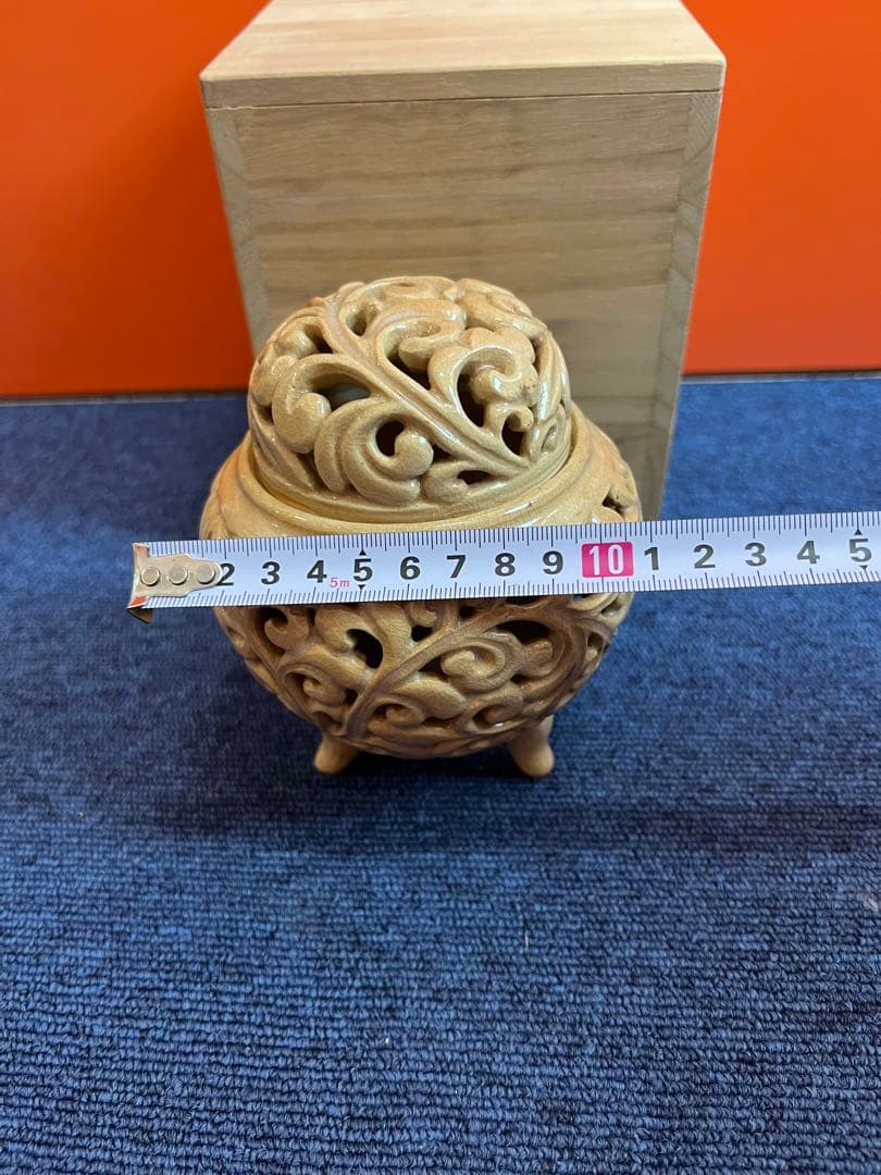 1136 萩焼　指月窯　波多野善蔵　香炉　未使用