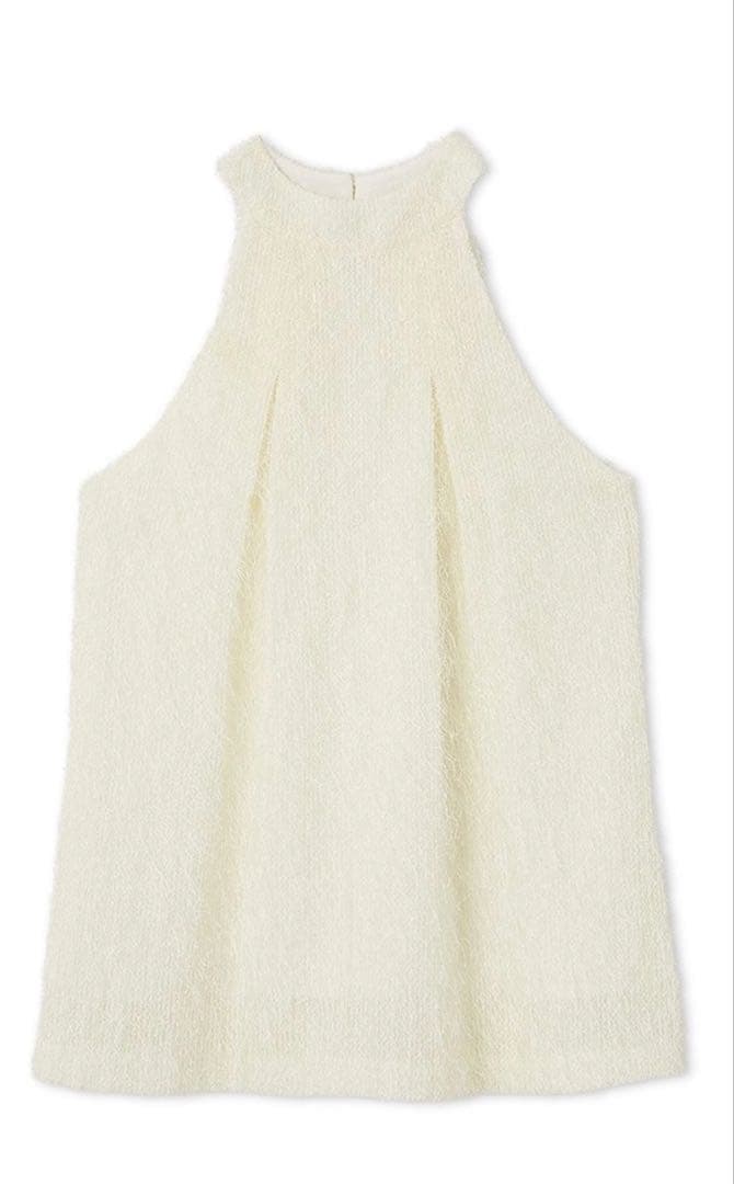 【FRAY I.D】フリンジジャガードホルタートップス