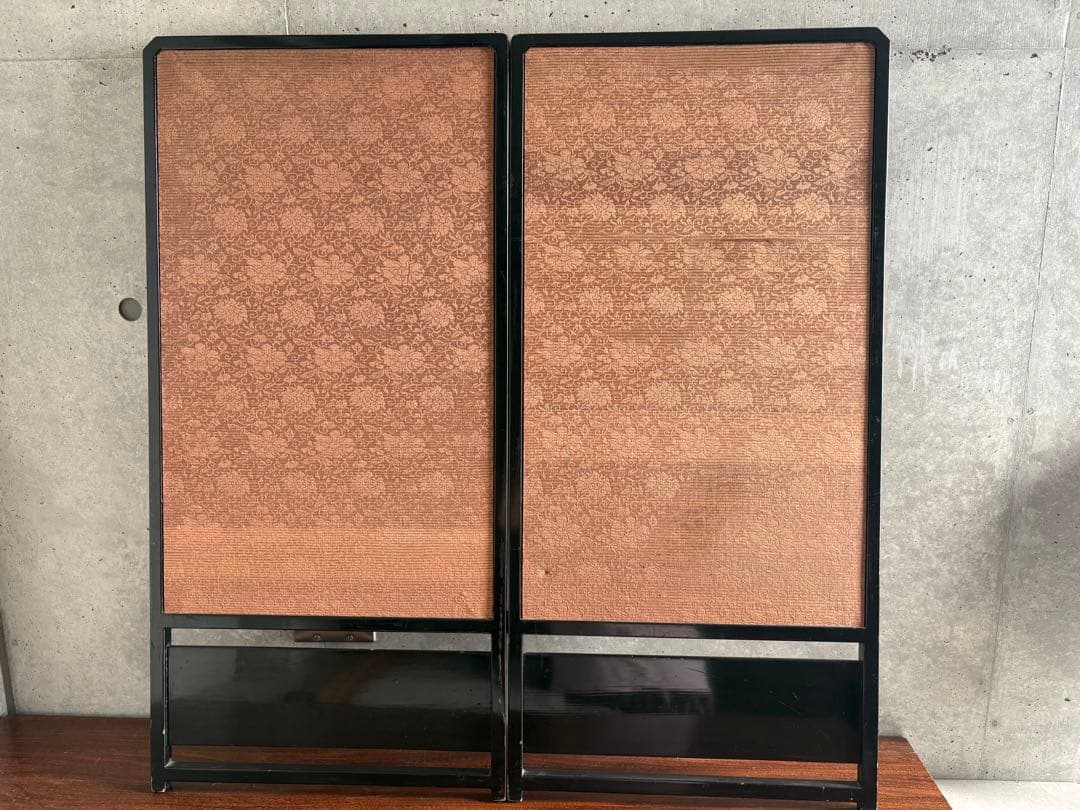 刺繍　屏風間仕切り　パーテーション　菖蒲（あやめ）八つ橋（やつはし）　つばめ