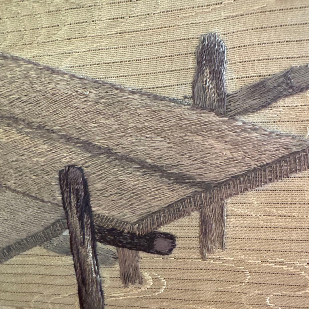 刺繍　屏風間仕切り　パーテーション　菖蒲（あやめ）八つ橋（やつはし）　つばめ