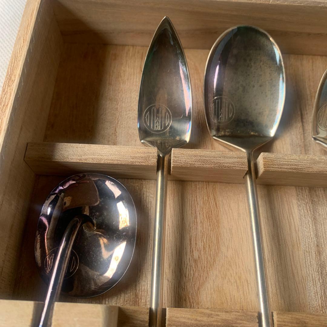 六方式灰匙　銅製　共箱　茶道具　茶の湯　表千家