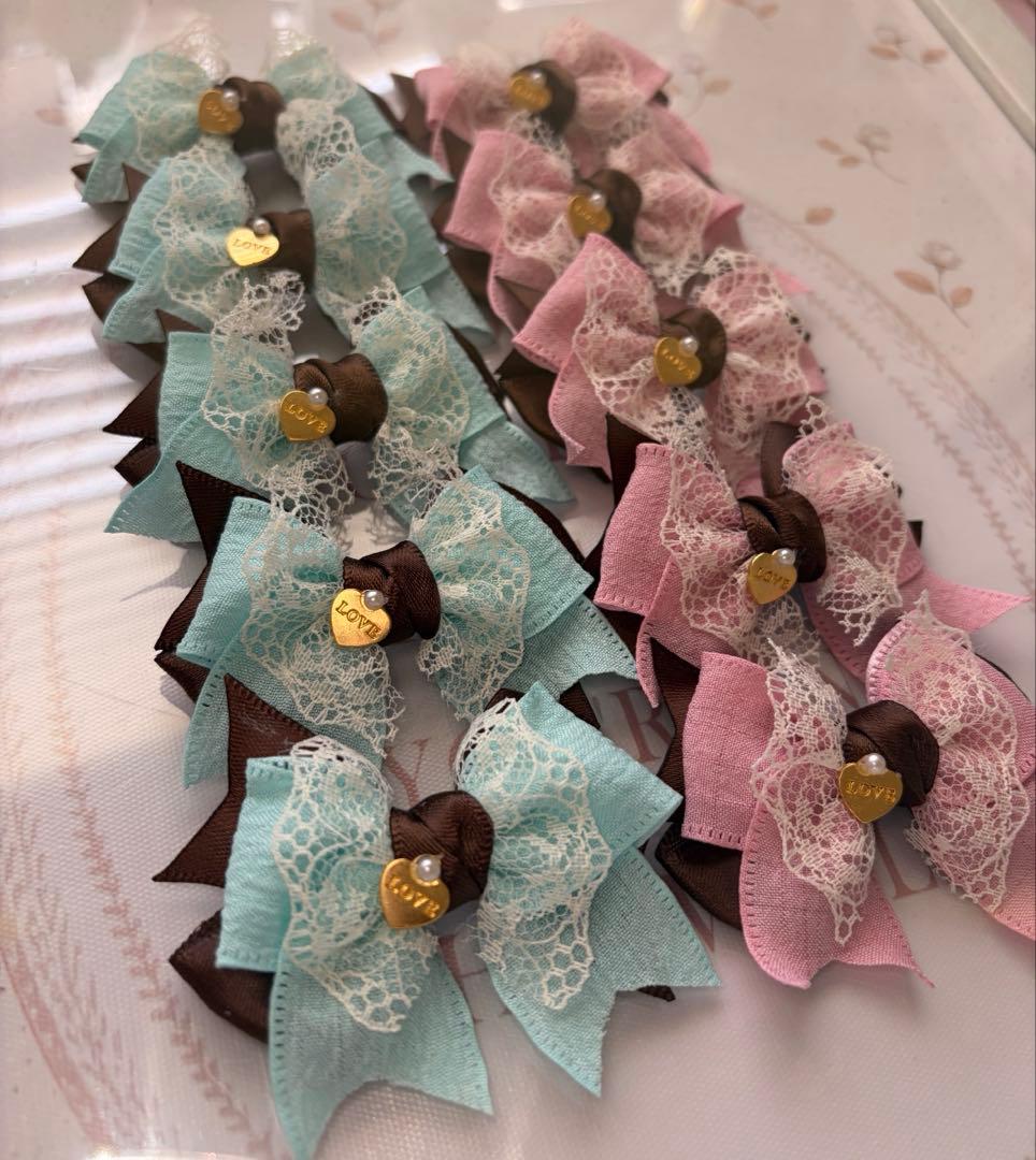 【593】トリミングチョーカー♡バレンタインリボン〜10本