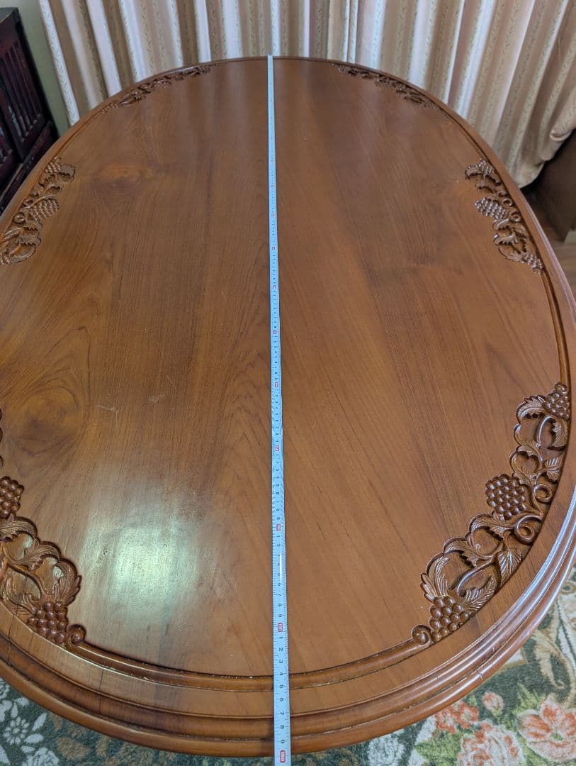 木製楕円形ダイニングテーブルセット