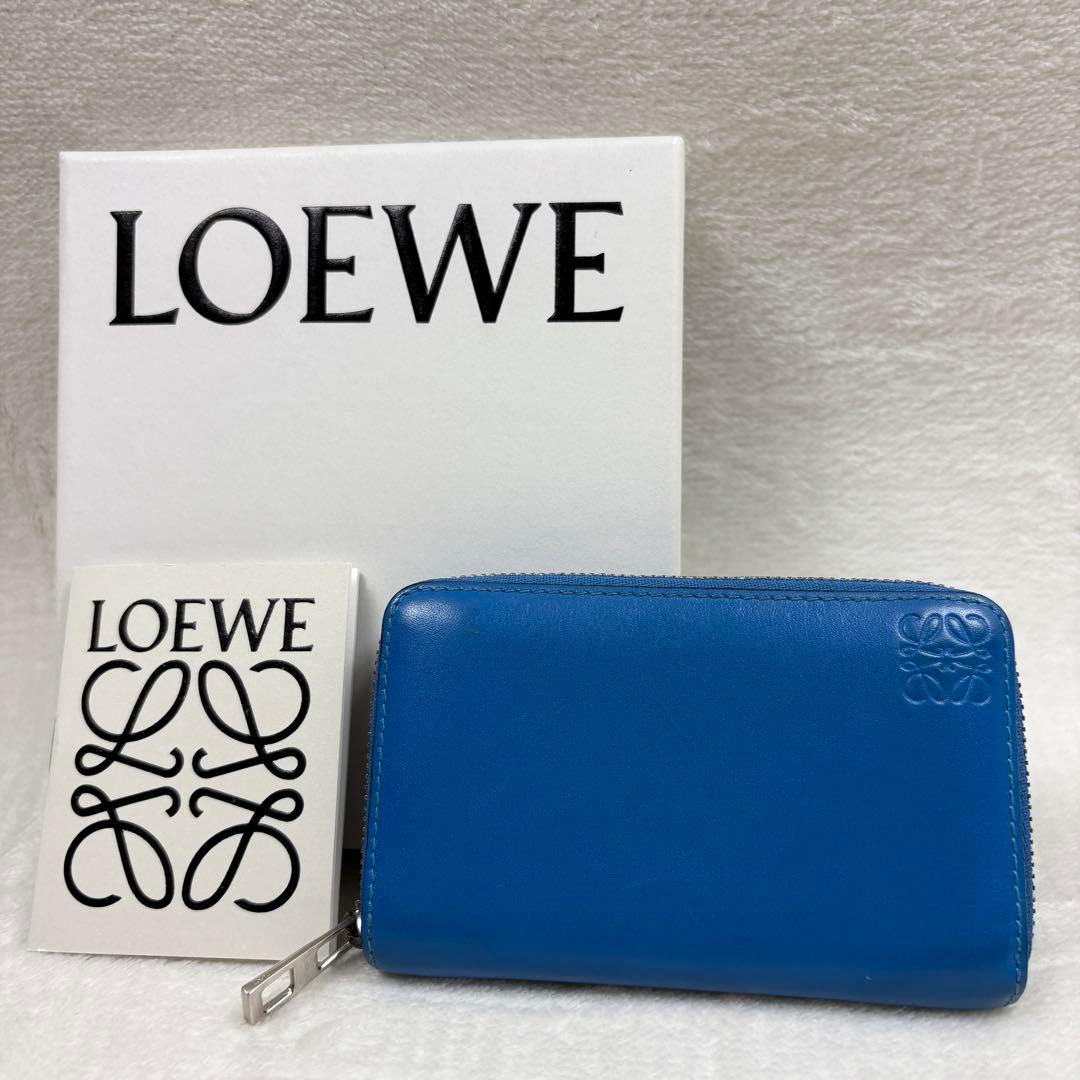 LOEWE ロエベ アナグラム ラウンドファスナー 型押し 財布 ミニ財布