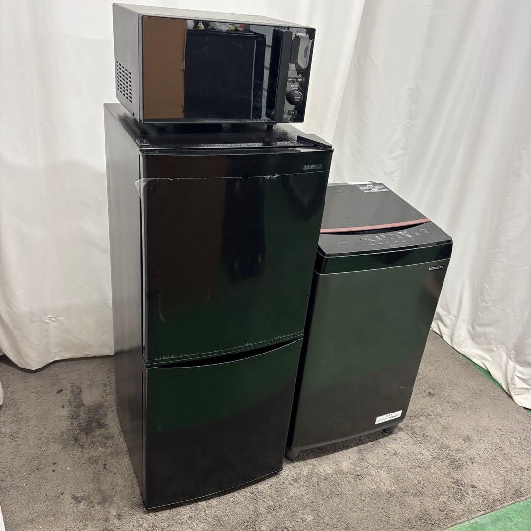冷蔵庫　洗濯機　電子レンジ　一人暮らし　アイリス　黒　家電セット　設置無料　41