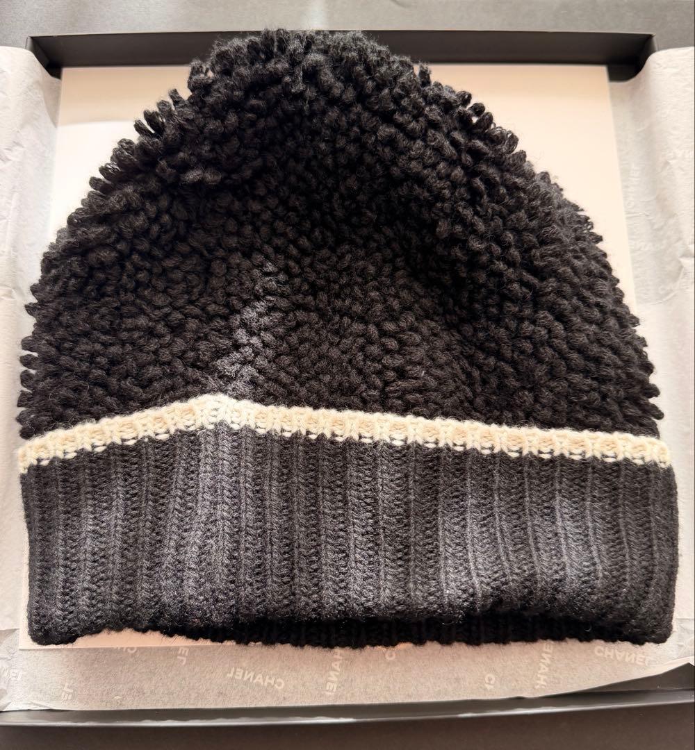 美品　CHANEL シャネル　24K CCロゴ　モコモコニットキャップ