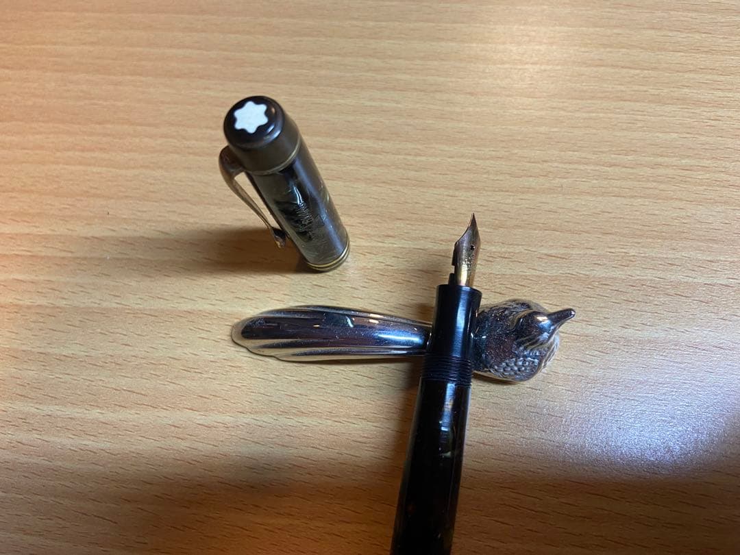 ビンテージ　モンブラン233 1/2 グリーンマーブル万年筆