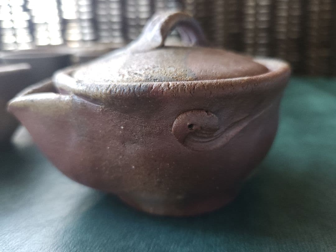 備前焼　松園　宝瓶　茶器　揃　未使用