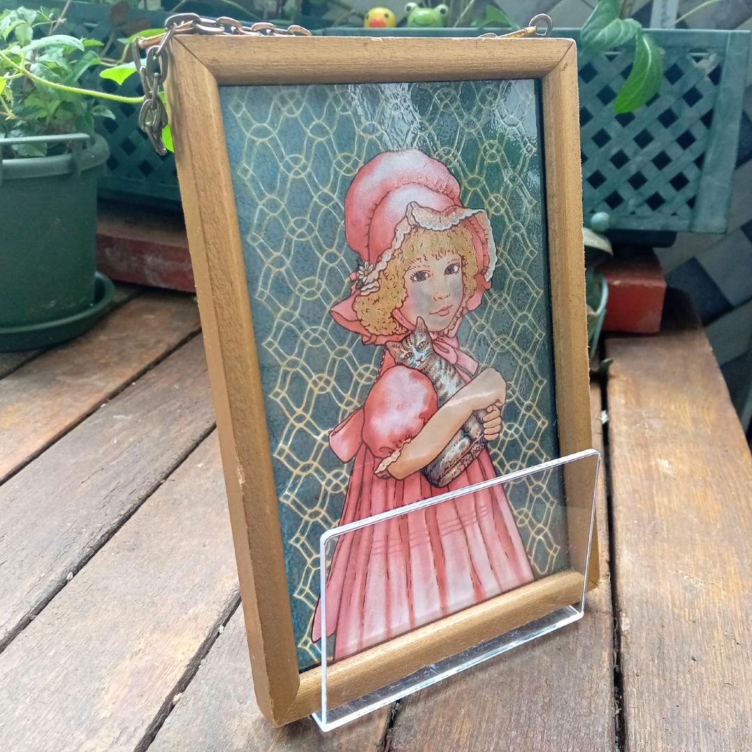 新品ジャン・ハガラ ステンドグラス 少女とお人形 ローレル グラスマスターズ社