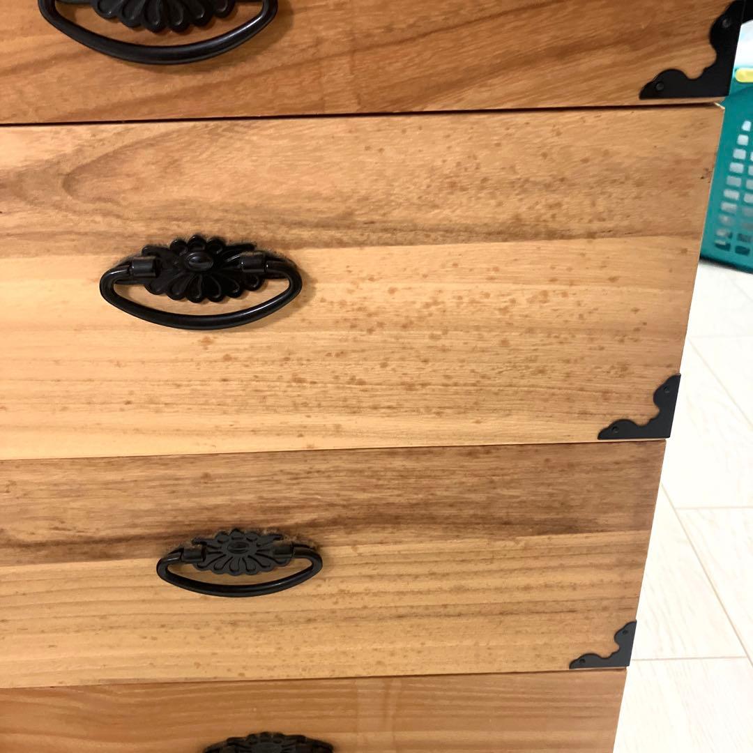 桐 衣装ケース 幅95cm 5段 日本製 隅金具 キャスター付　着物　収納