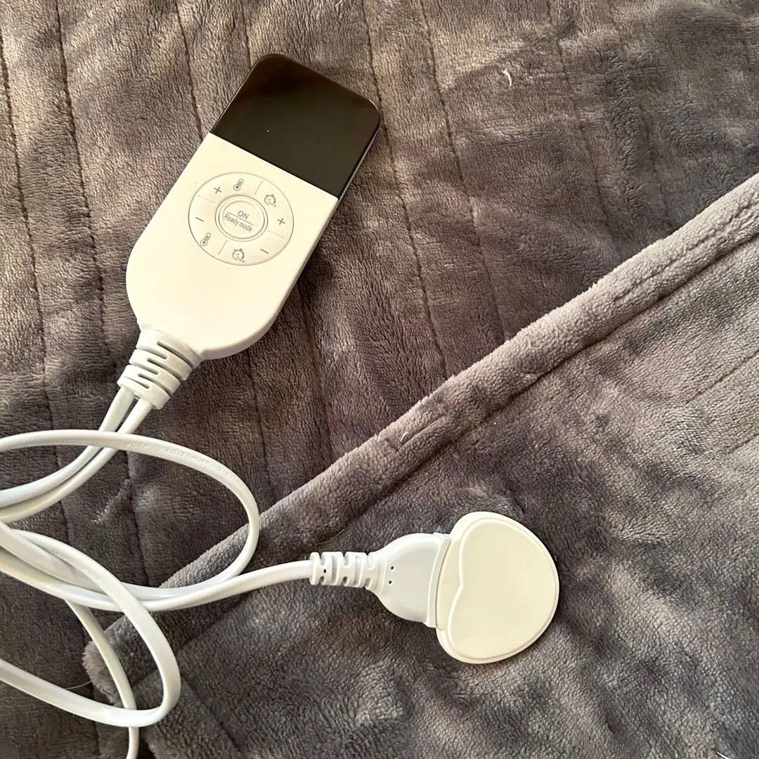 電気膝掛け毛布　長さ150×幅80cm 温度調節　タイマー　洗濯可　グレー