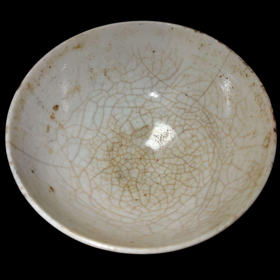 清代　山水楼閣文煎茶茶碗　金継ぎ