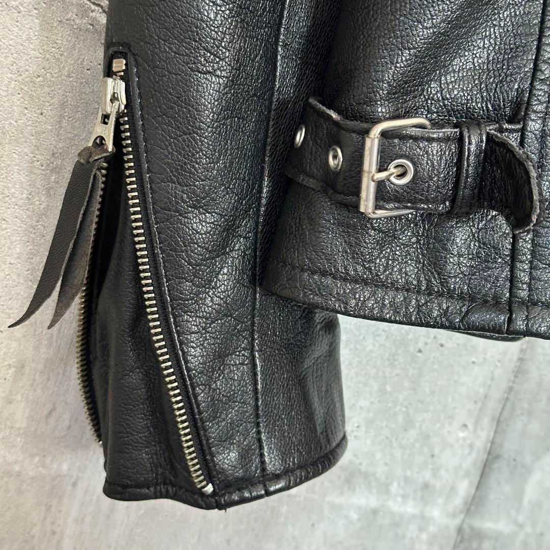 L Schott ライダース シングル やぎ革 ブラック レザージャケット 黒