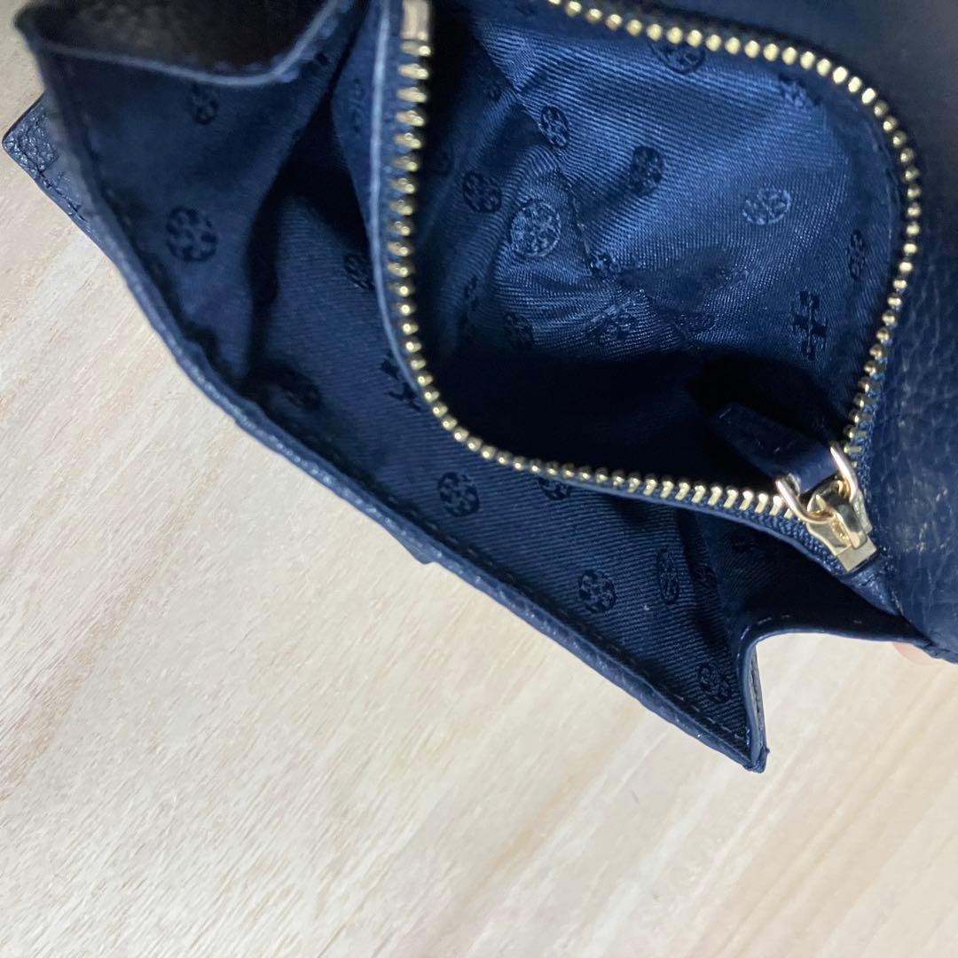 極美品✨ Tory Burch✨トリーバーチ✨大きめ三つ折り✨財布✨ネイビー
