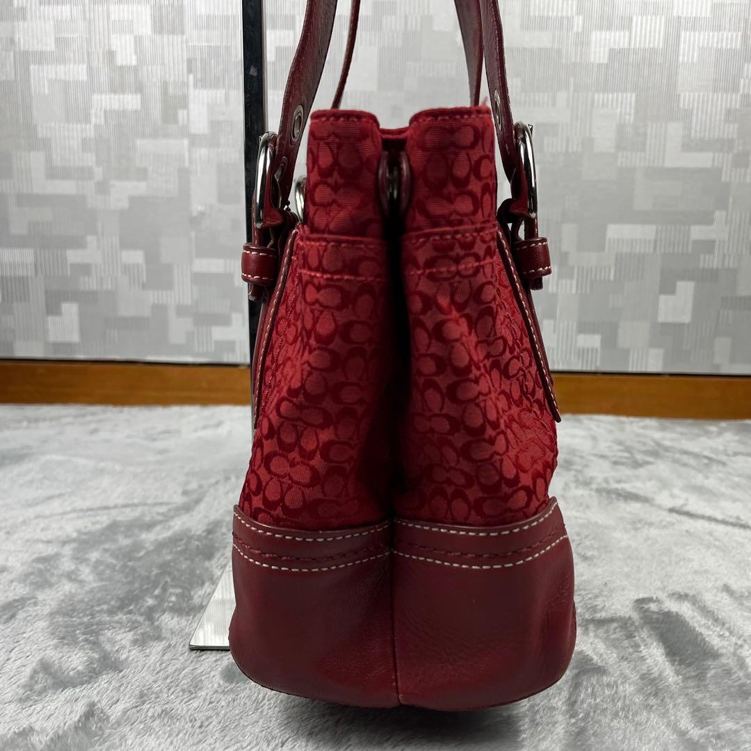 COACH コーチ ハンドバッグ シグネチャー レッド 赤