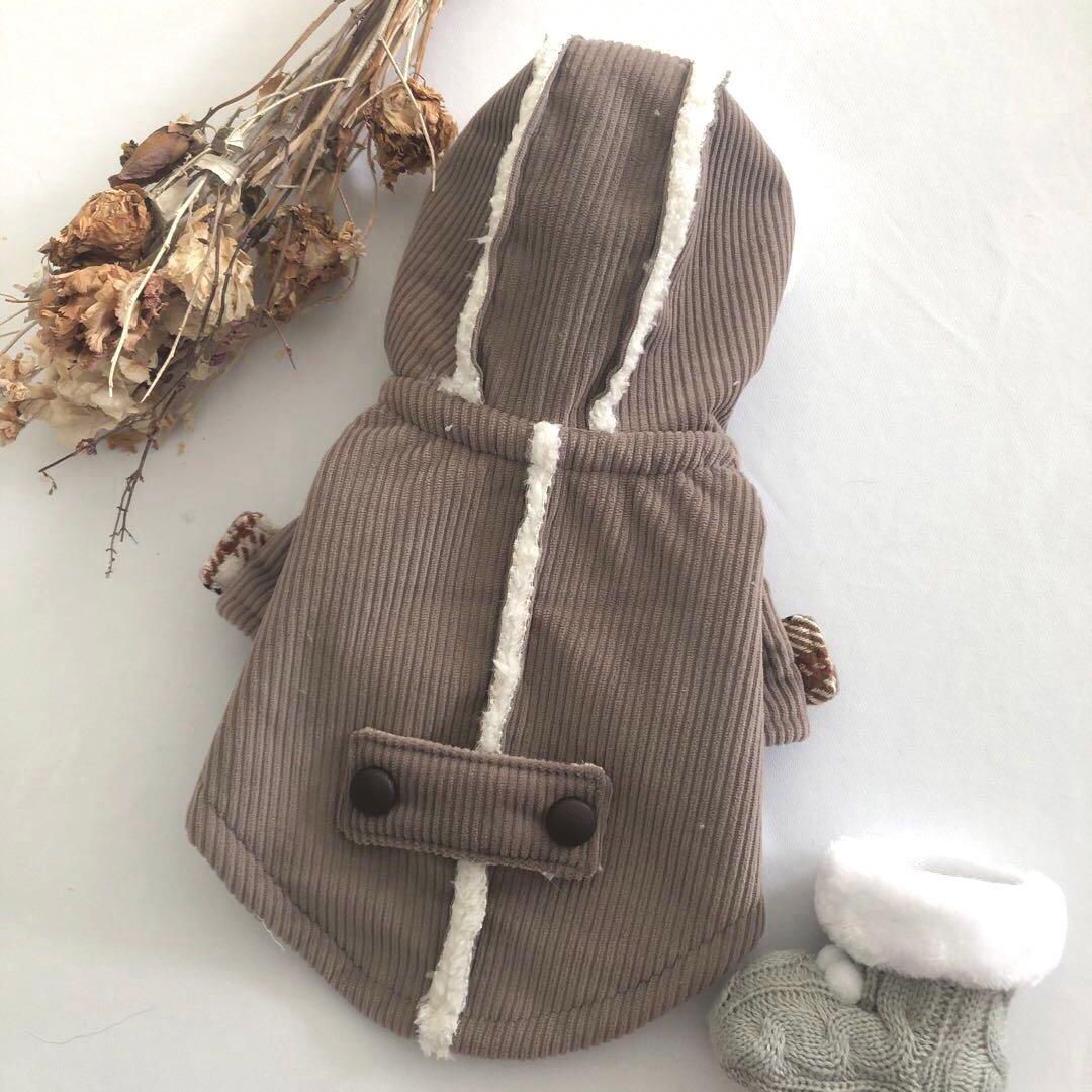 残り6着　コーデュロイボアダッフル　オーダー小型犬