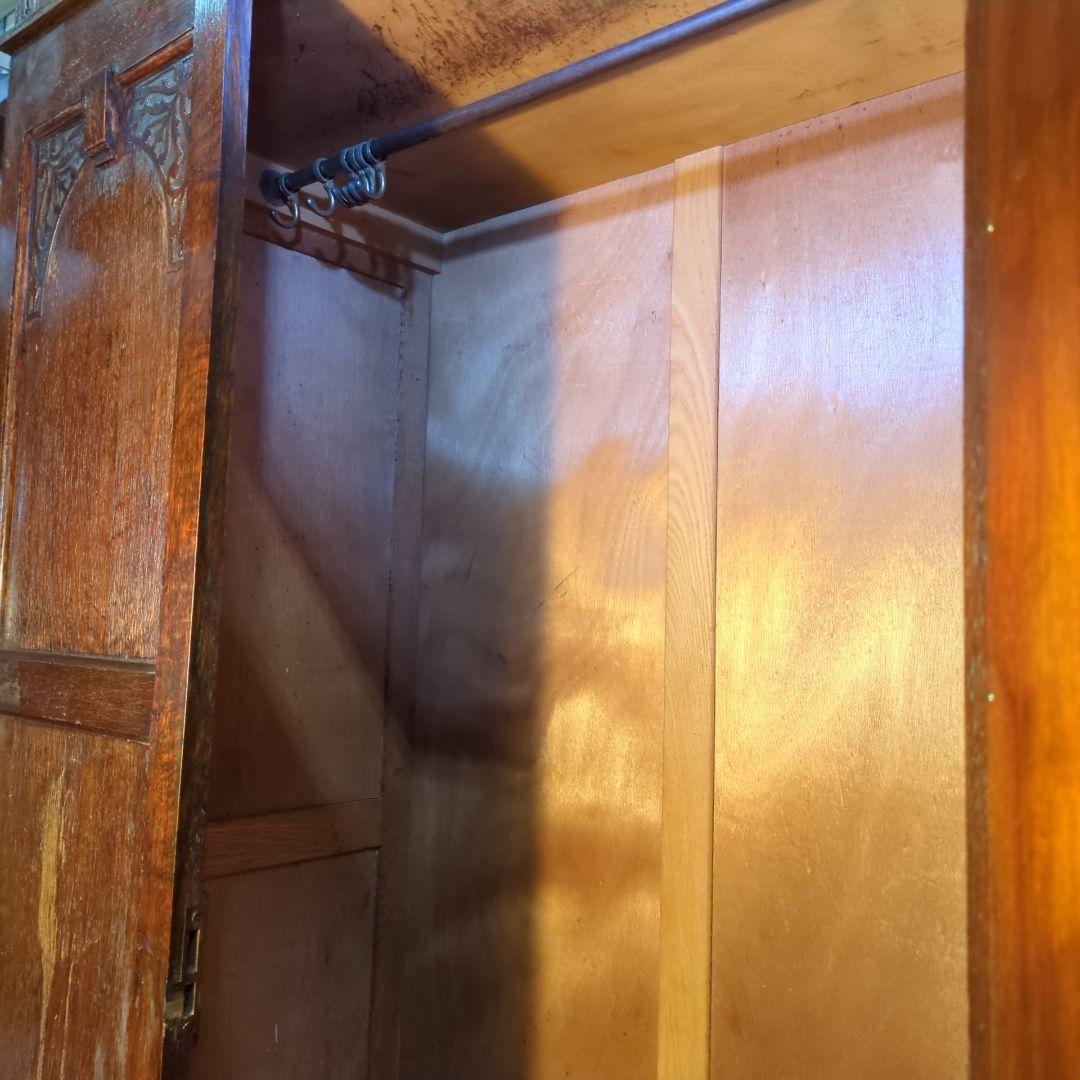 英国アンティーク◆オーバル姿見付きワードローブ イギリス ビンテージ家具