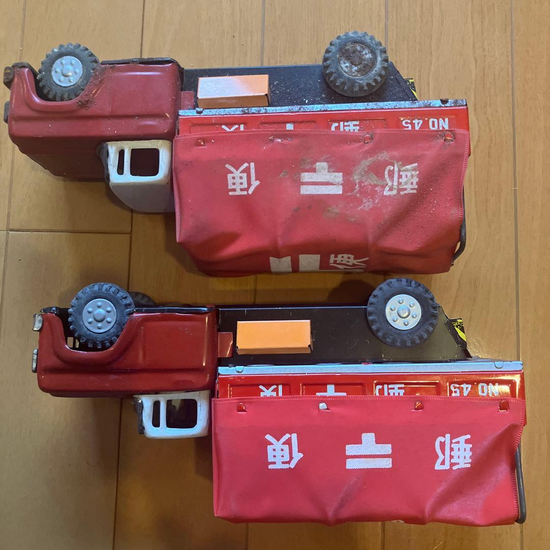 当時物ブリキ郵便トラック フリクション２台セット