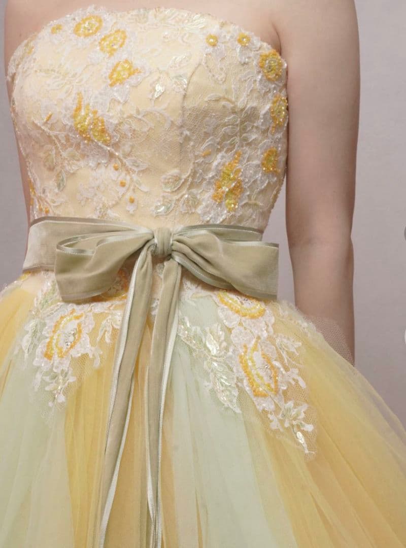 カラードレス　イエローグラデーションドレス