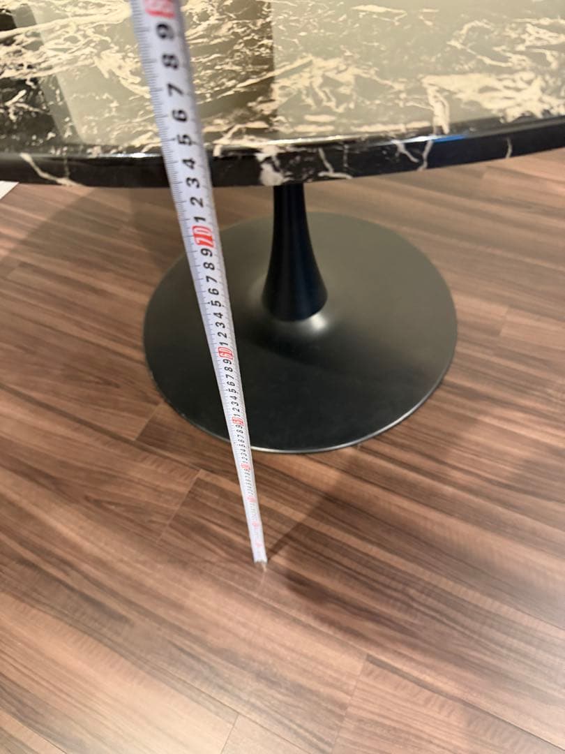 天然大理石　KARE ヴェネトマーブルブラック　直径110cm　テーブル