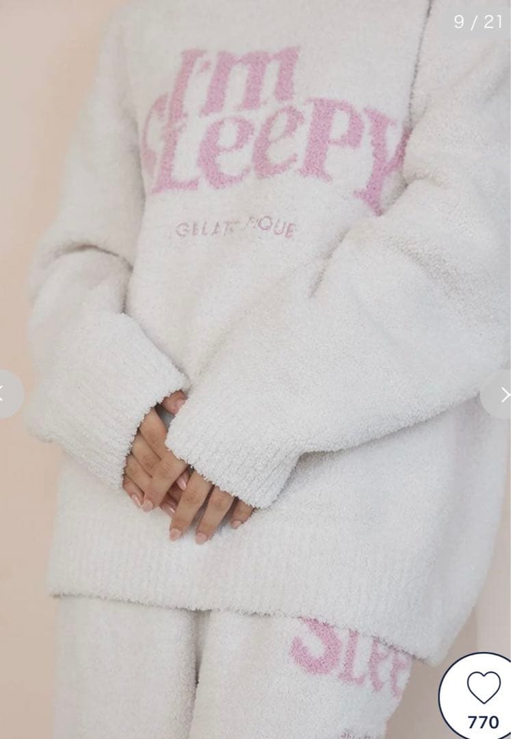 新品タグ付き　ジェラートピケ　パウダースリーピーロゴ　プルオーバー＆ロングパンツ