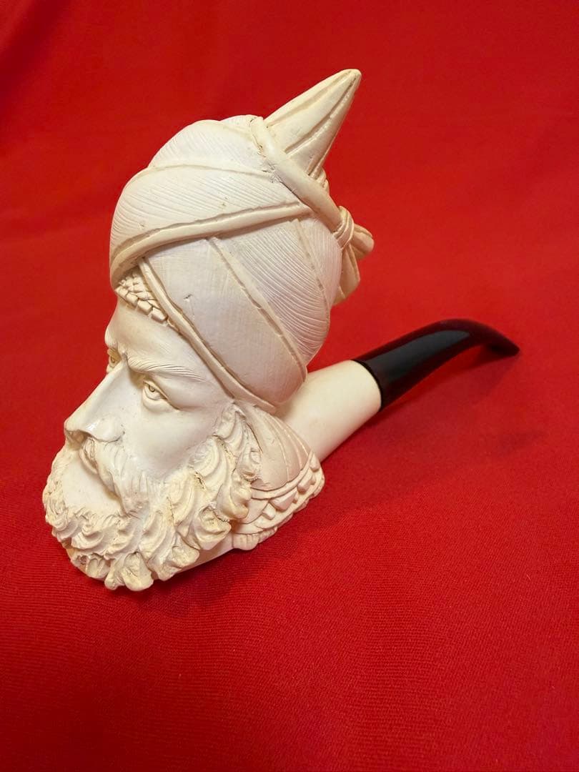 メシャムパイプ ★☆ 海泡石 彫刻 人面 トルコパイプ トルコ 喫煙具 人面彫刻