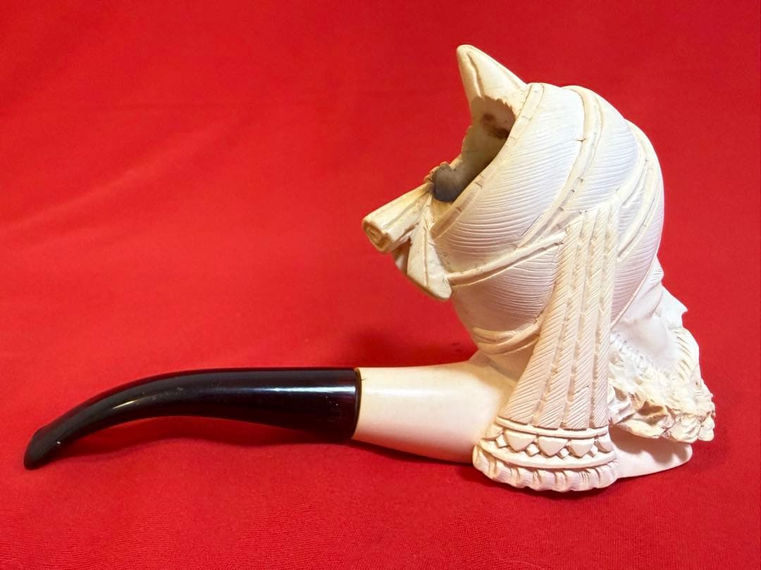 メシャムパイプ ★☆ 海泡石 彫刻 人面 トルコパイプ トルコ 喫煙具 人面彫刻
