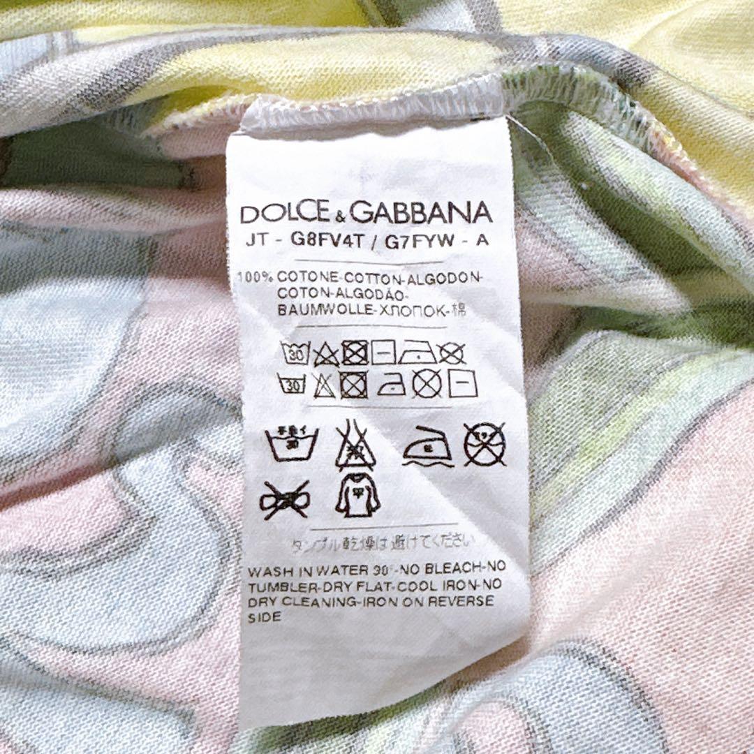 【極美品】ドルチェ&ガッバーナ タイルプリントTシャツ 48 イタリア製