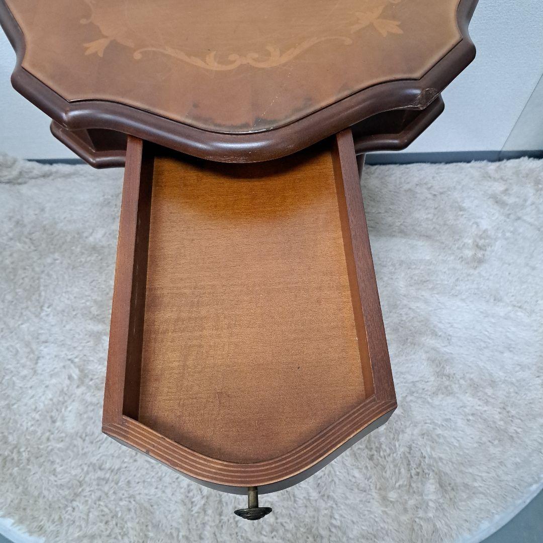 ♡イタリア 象嵌 丸テーブル 花台 サイドテーブル アンティーク調♡