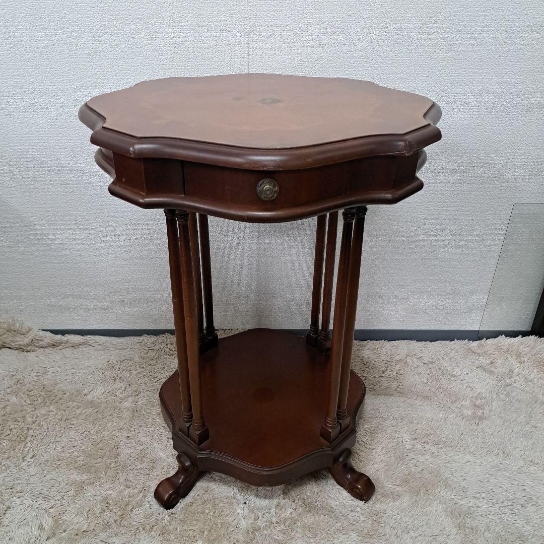 ♡イタリア 象嵌 丸テーブル 花台 サイドテーブル アンティーク調♡