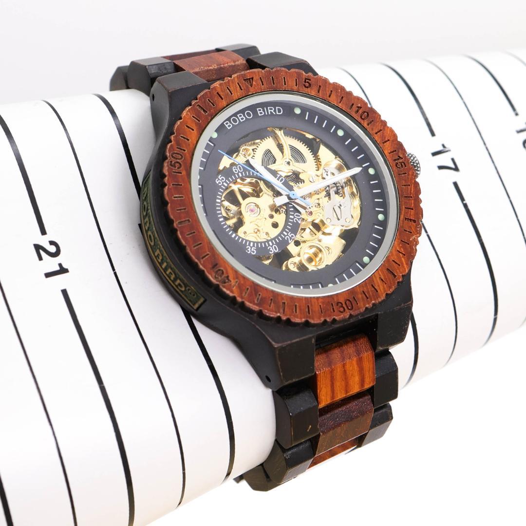 稼働 BOBO BIRD 腕時計 機械式 自動巻き 裏スケ 木製 1578