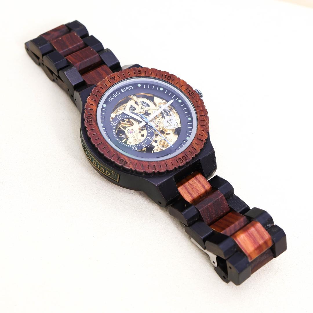 稼働 BOBO BIRD 腕時計 機械式 自動巻き 裏スケ 木製 1578