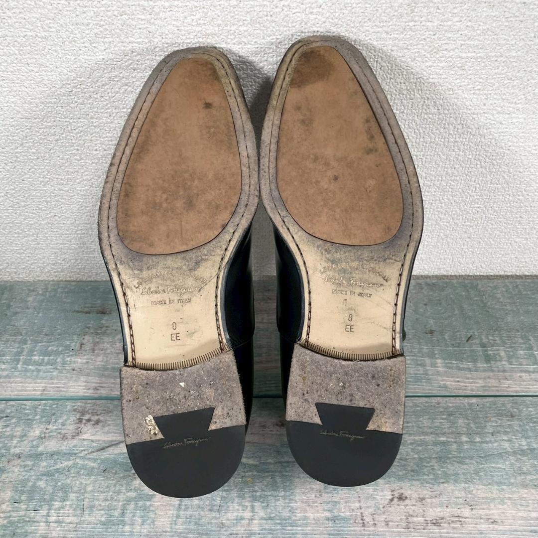 美品 Ferrgamo 最高級 ドレスシューズ ストレートチップ 8 2E