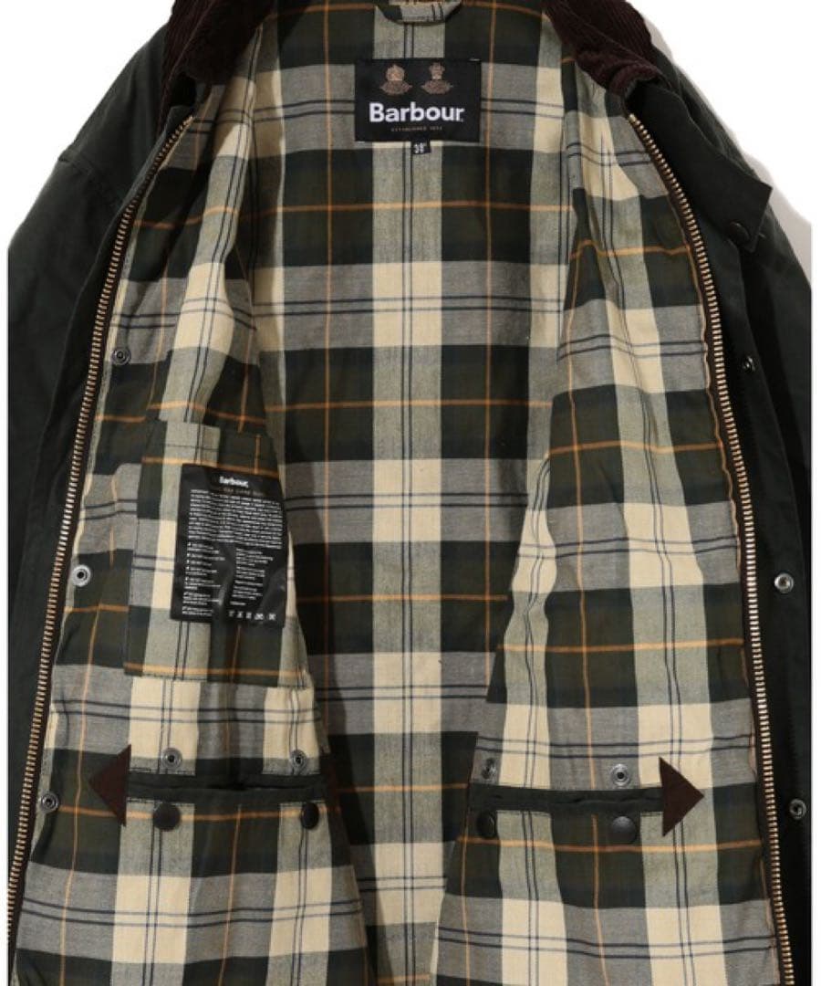 Barbour　OS BORDER　ワックスジャケット 40 オリーブ