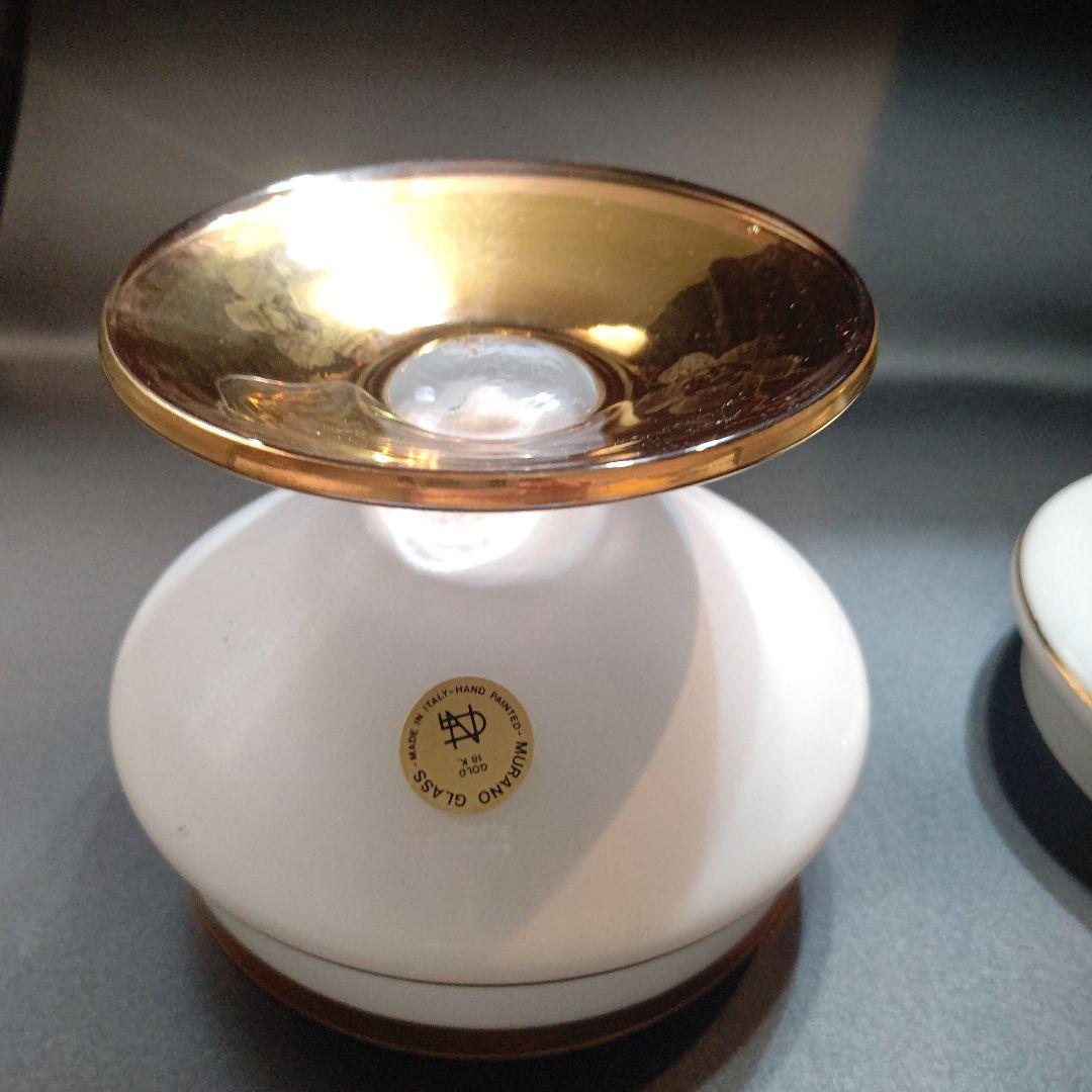 muranoヴェネチアンガラス18K装飾キャンディポット美品ハンドペイント