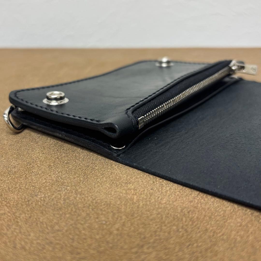 ホースバット　トラッカーウォレット　ミドル　黒　2層　COMIPEL