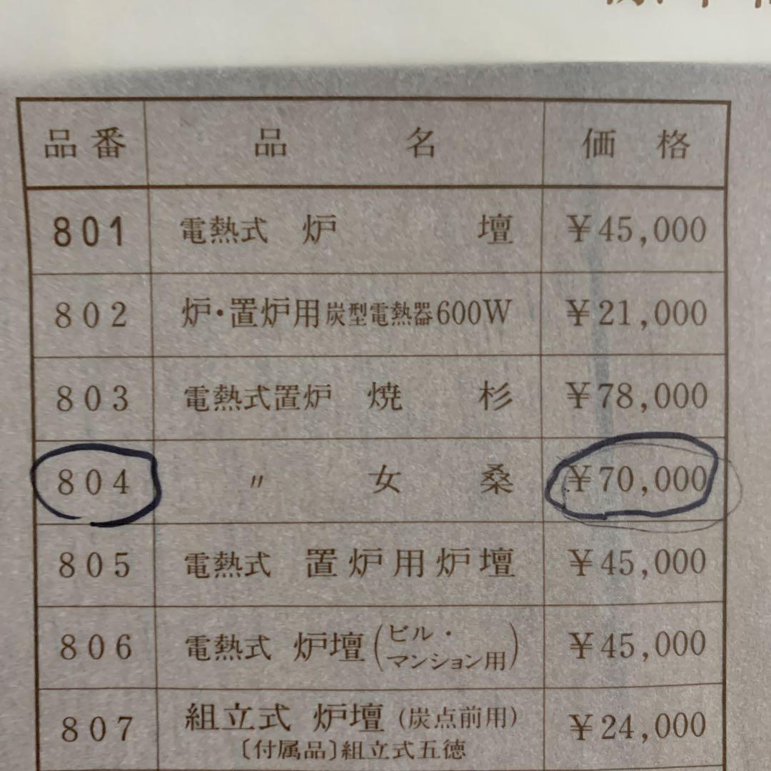 電熱式置炉　女桑　野々田式　茶道具 804