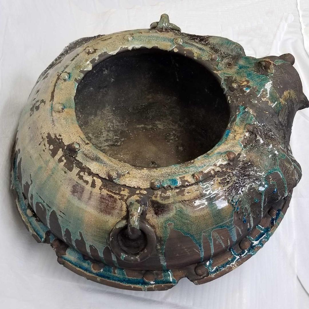 ★ 狸 火鉢 径73～77cm 信楽焼 焼きキズ有り★