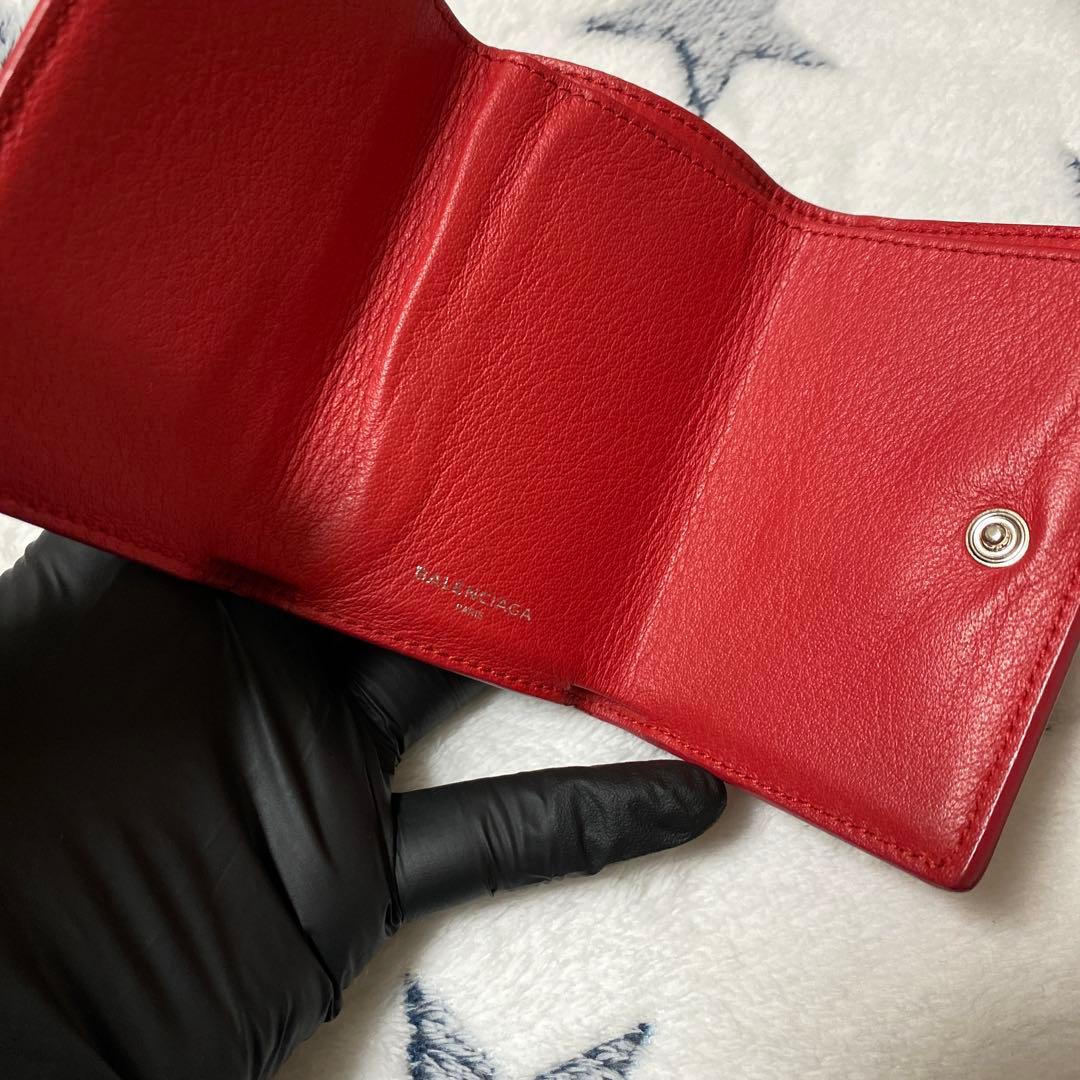 BALENCIAGA レッド 三つ折り財布