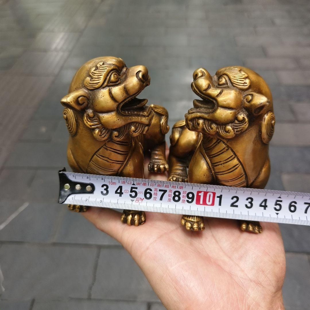 銅器 ライオン 居間 玄関 事務室 辟邪 開運風水 招財 装飾品 工芸品 置物
