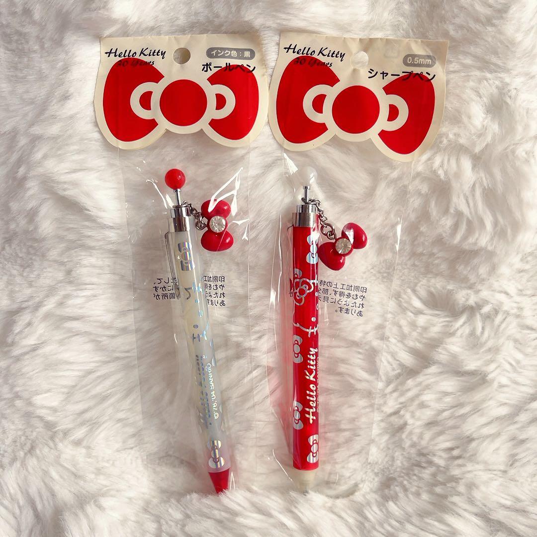 希少レア　ハローキティ　ボールペン　シャープペン　キティリボン　平成レトロ