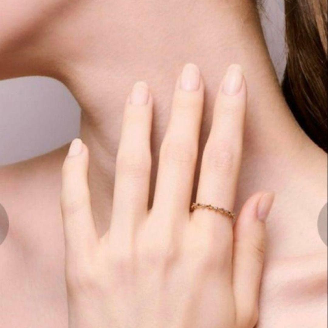 【美品】NOJESS K10 レース ダイヤモンド ピンキーリング 3号