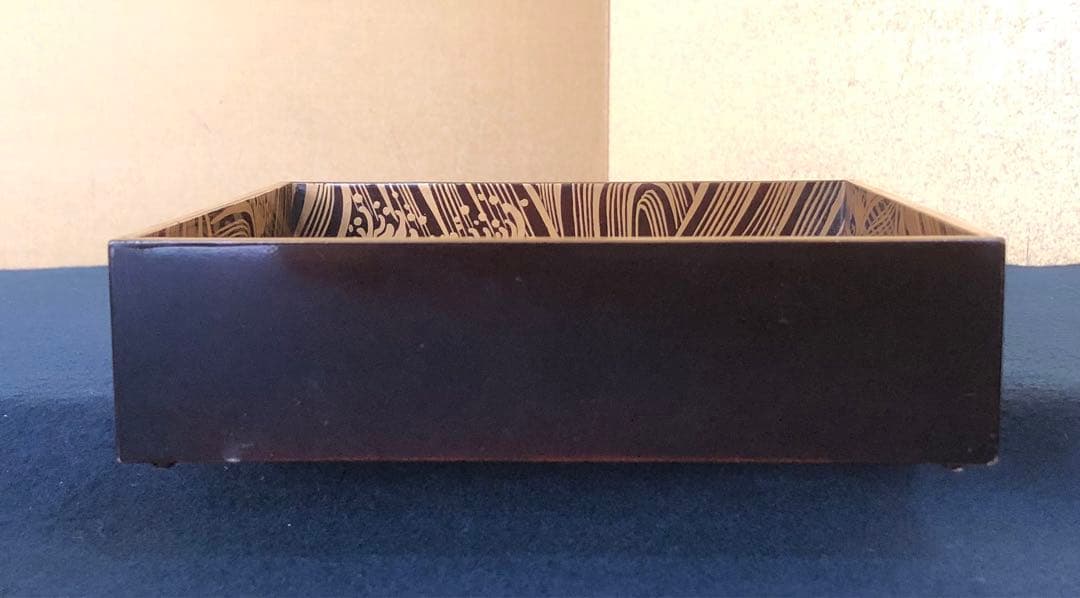 《レ》時代 内蒔絵 五段重 重箱 木製漆器 木箱　251117え2