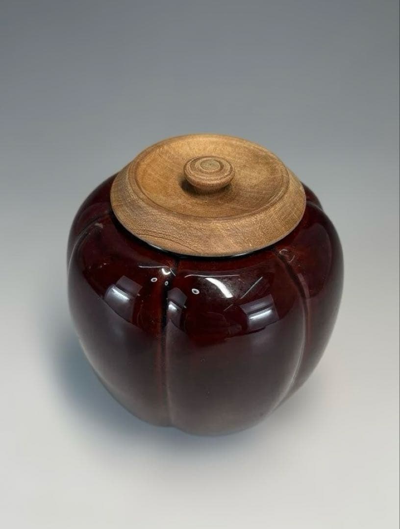 【中古品】茶道具　中村宗悦造　阿古陀茶入（共箱）