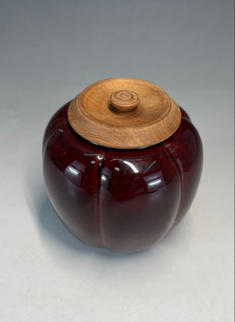 【中古品】茶道具　中村宗悦造　阿古陀茶入（共箱）