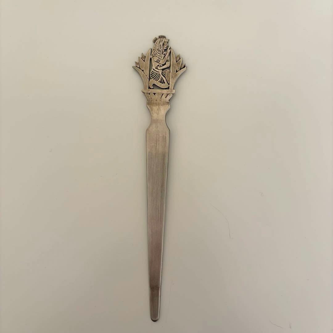 【希少】エジプト製シルバー800 古代エジプト彫刻 ペーパーナイフエジプト土産