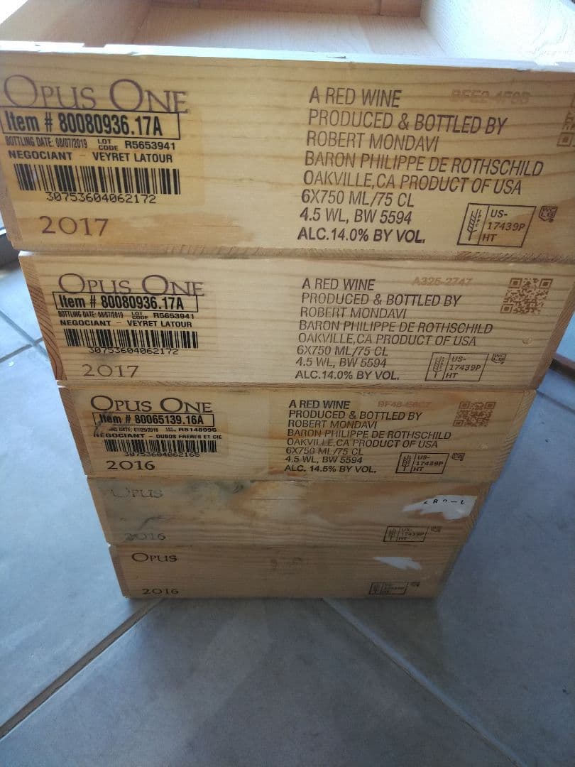 オーパスワン　木箱5個セット　OPUS ONE (空箱)