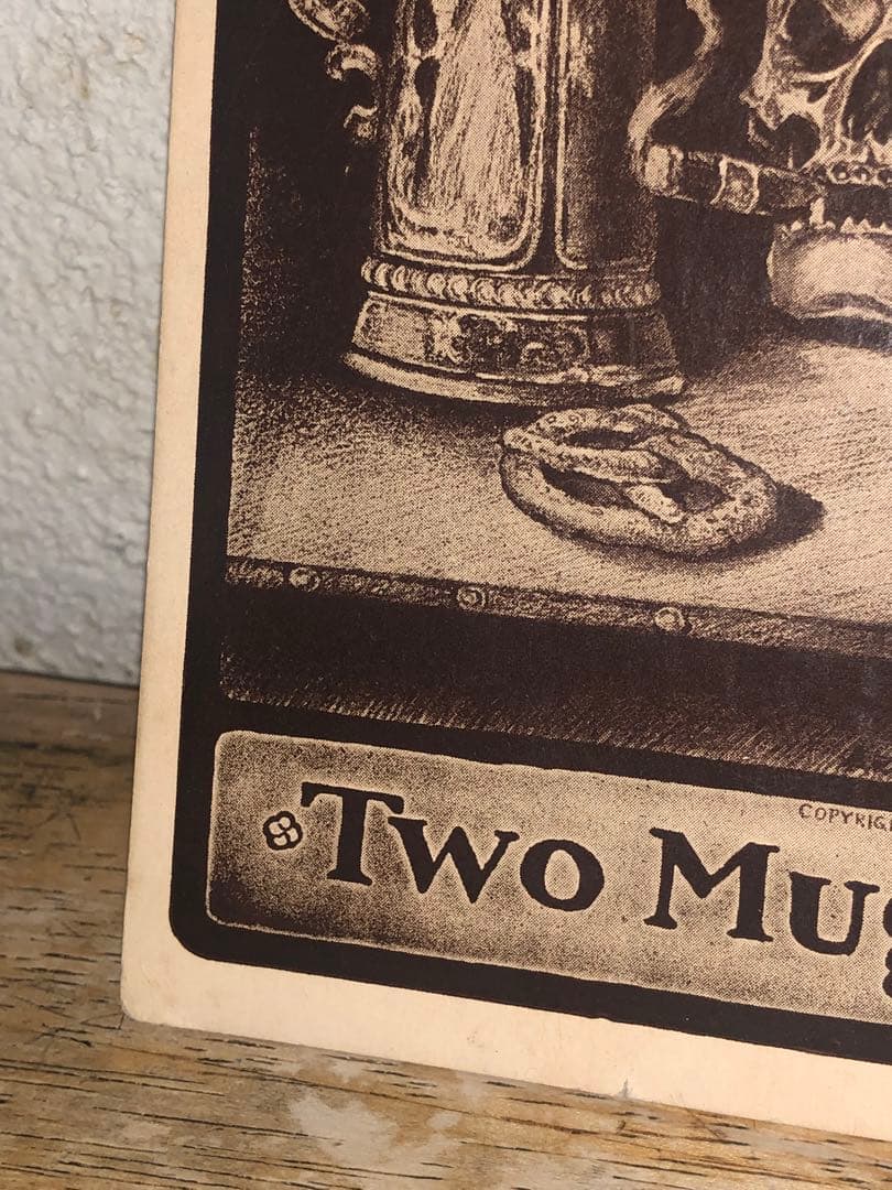 アンティーク1900s スカル　髑髏　骸骨 ポストカード　ビンテージ　死神　骨董